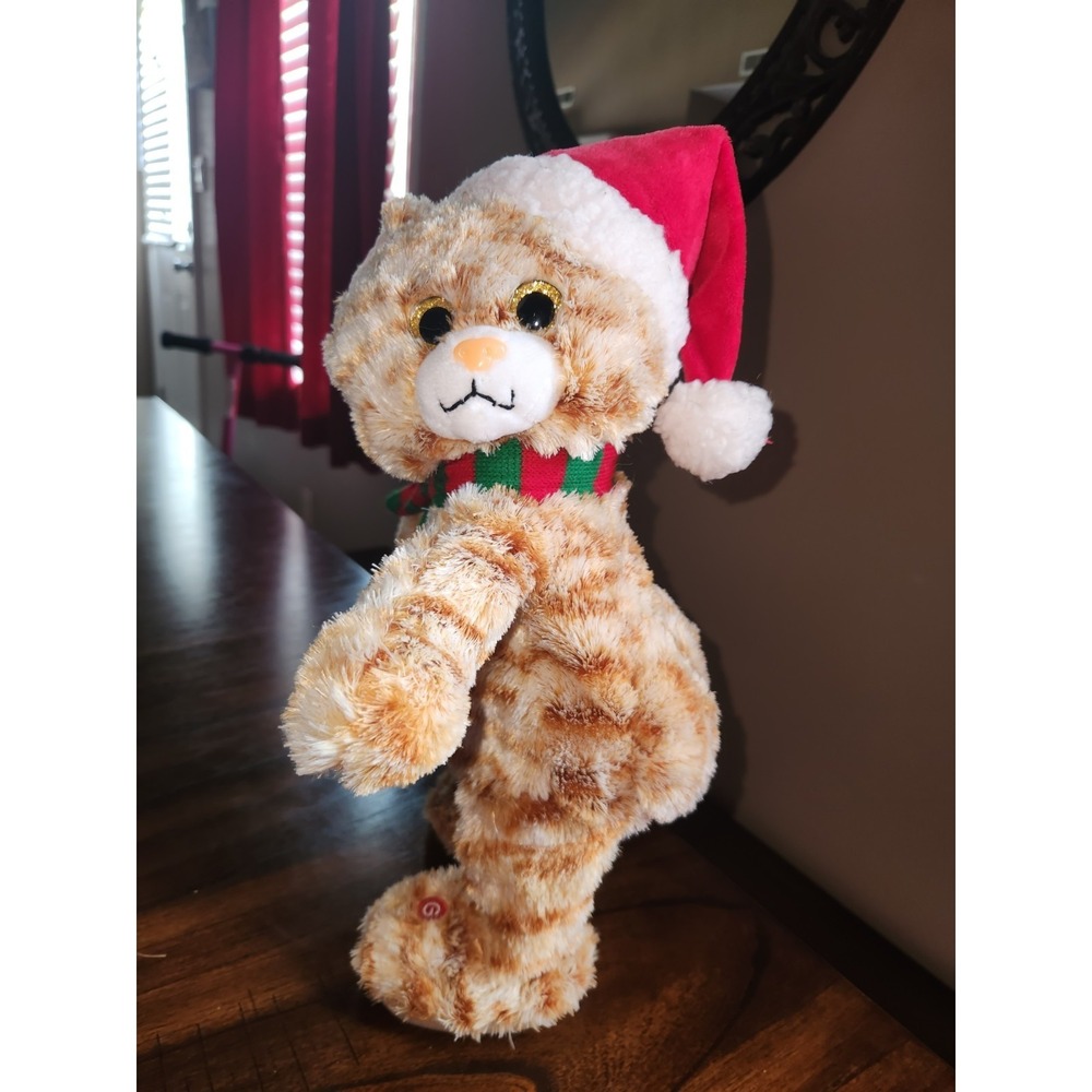 Gemmy Winter Wonder Lane 14" Animated Twerking Cat Dances "Baby Got Back" Works